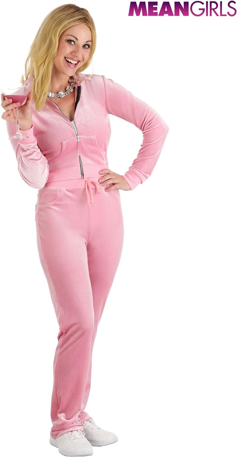 Mean Girls Costume | Sassy Regina George Outfit | Vibrant Pink Two Piece Sweat Suit For Halloween