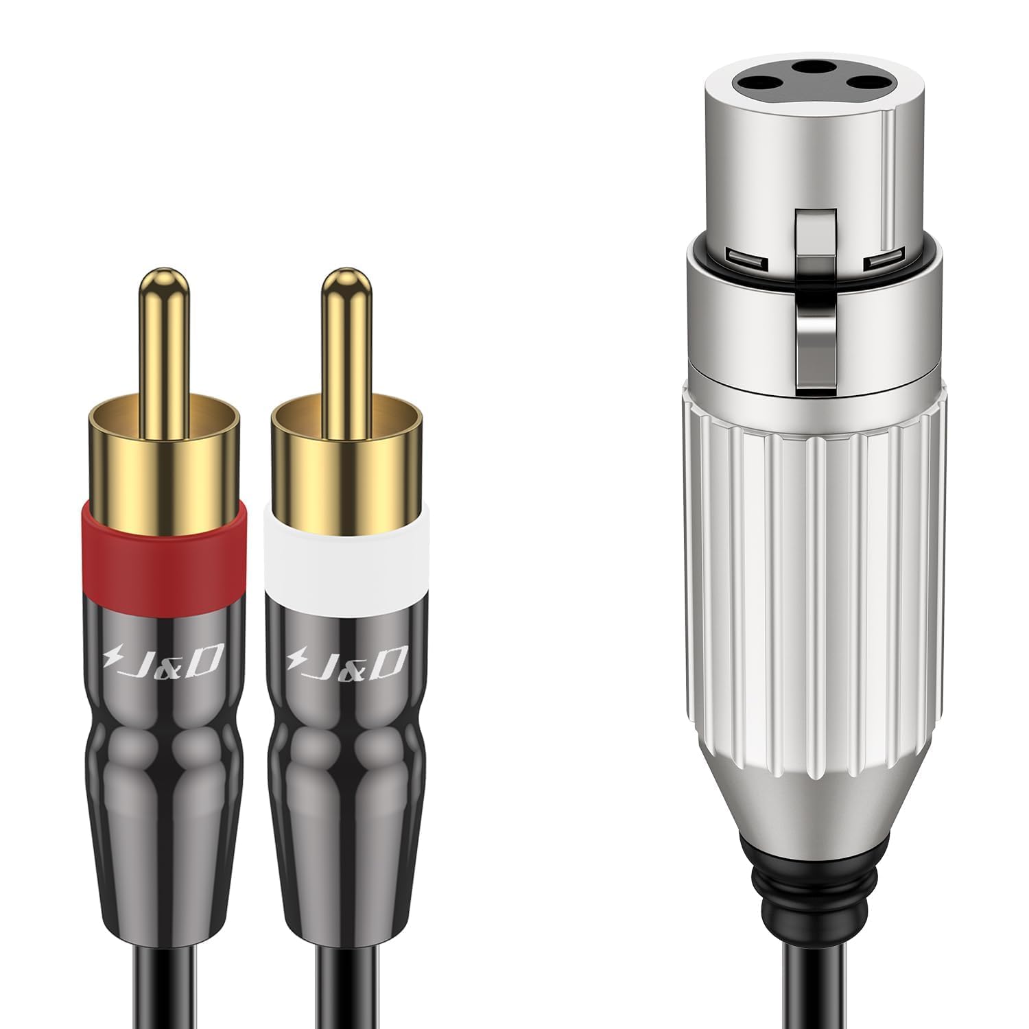 Cavo Audio J&D 2 RCA A 2 XLR Femmina - 0.9m, Unbalanced, Per Mixer E Altoparlanti - Foto 8