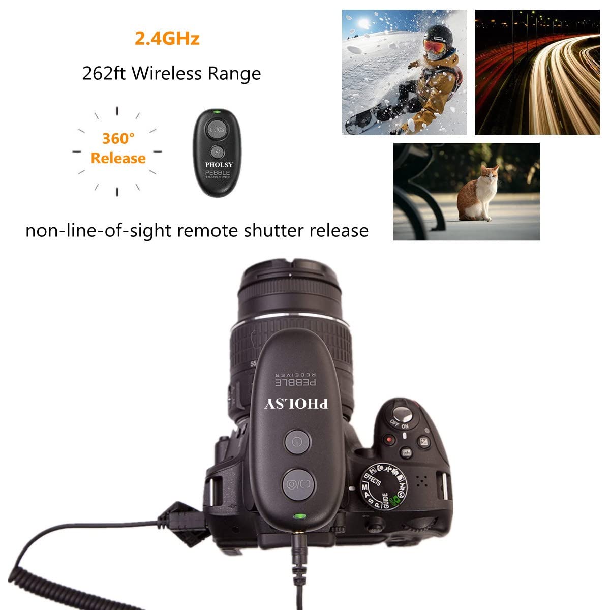 PHOLSY scatto remoto Fotocamere Telecomando Wireless con 2 cavi per Sony Alpha a1 a9 a7M4 a7M3 a7RM2 a7RM3 a6600 a6500 a6400 a6100 RX100M4 HX99 a68 a33 a35 a57 a65 a77 a99 a850