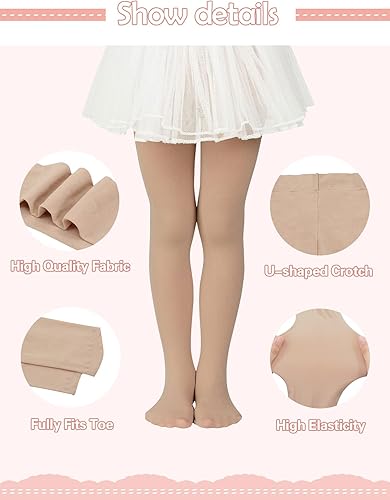 Miniatura 4 de Century Star Mallas de ballet para niñas, leggings de baile para niñas pequeñas, ultra suaves, súper elásticas, uniforme escolar