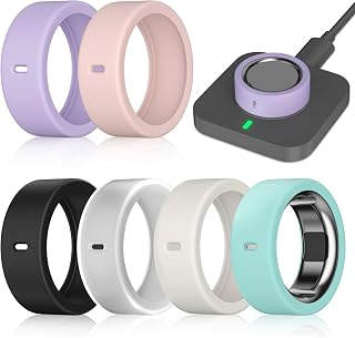 6 Pack Ultra-Thin Cover Compatible with Oura Ring Gen 4/4 Ceramic/Gen 3 Horizon/Heritage/Ultrahuman, Surport Charging with Cover on, Anti-Scratch Elastic Silicone Rings Protector Accessories Men Women