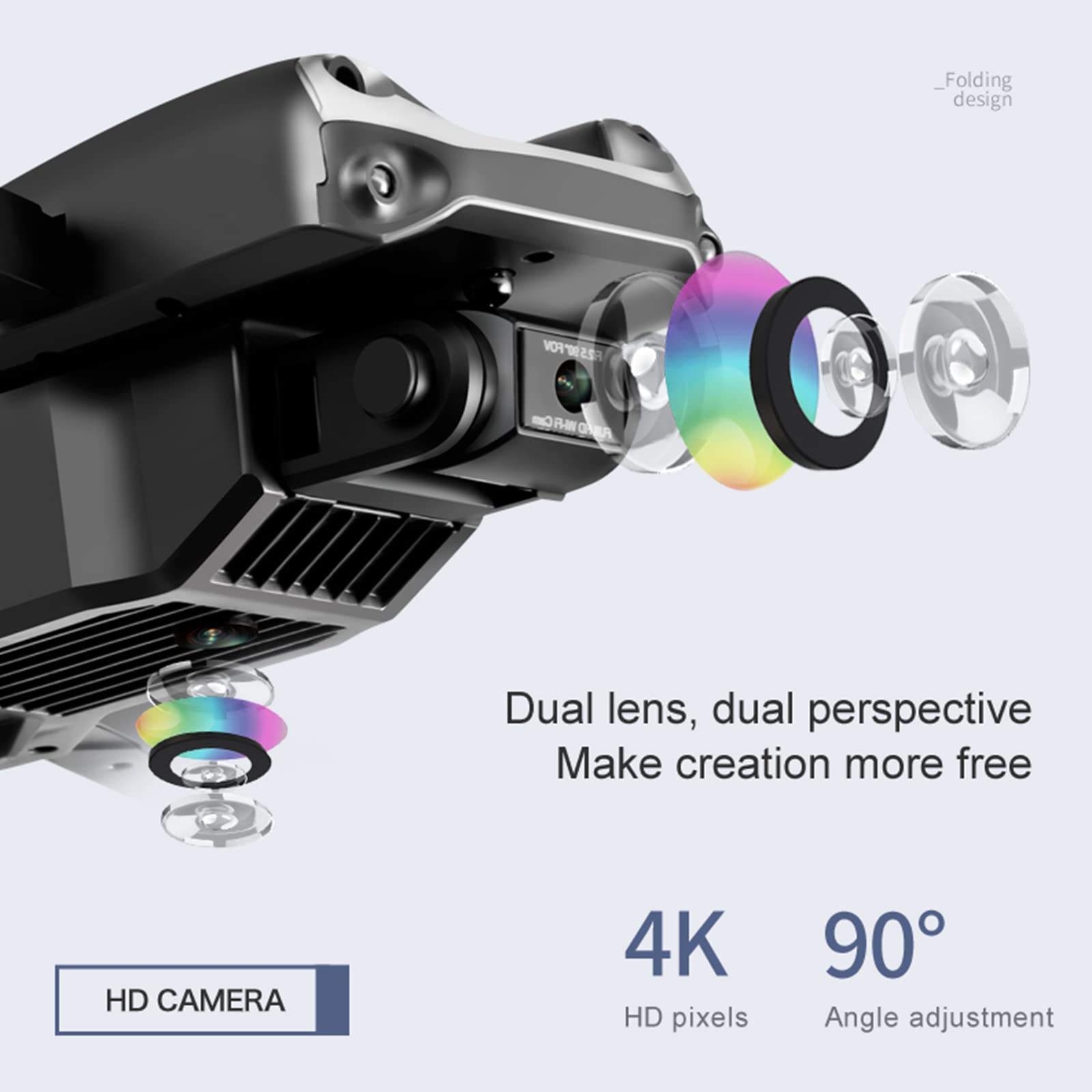 Mini dron dla dzieci i początkujących, składane mini drony zabawki z pilotem zdalnego sterowania 1080p HD, wysokość trzymania, tryb bezgłowy, lot trajektorii, składany dron dla dorosłych chłopców dziewcząt prezent zabawki (drone)