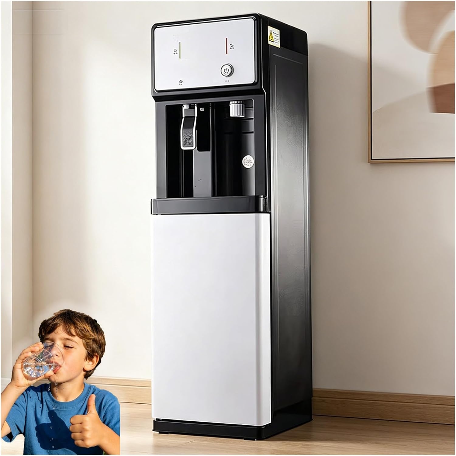 Floor Standing Drinking Fountain, Instant Hot, for Family Home Garage Workshop Man Cave Craft Room Home Theater, Easy to Set Up
