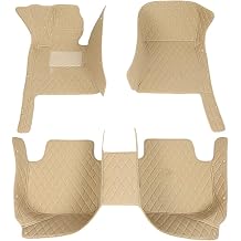 Custom Car Leather Floor Mats for Peugeot 308 2007-2013 Phase 1, Waterproof Non Slip Full Coverage Floor Liners All Weather Protection Floor Mats Carpet Pads Interior Accessories,H/Beige