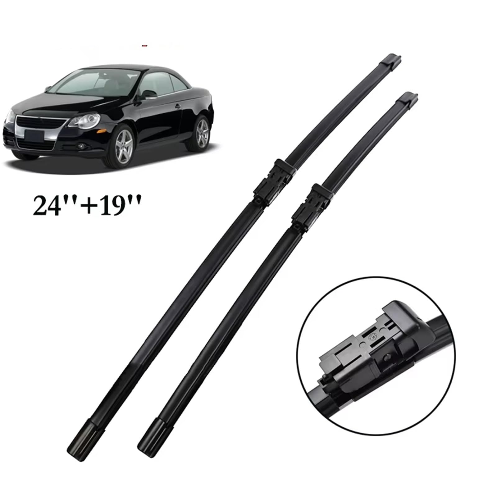 Compatible Con Para EOS 2006 2007 2008 2009 2010 2011 24 ''+19" Limpiaparabrisas Delanteros Limpiaparabrisas Ventana Limpia Cepillos De Lluvia Para Coche repuesto limpiaparabrisas