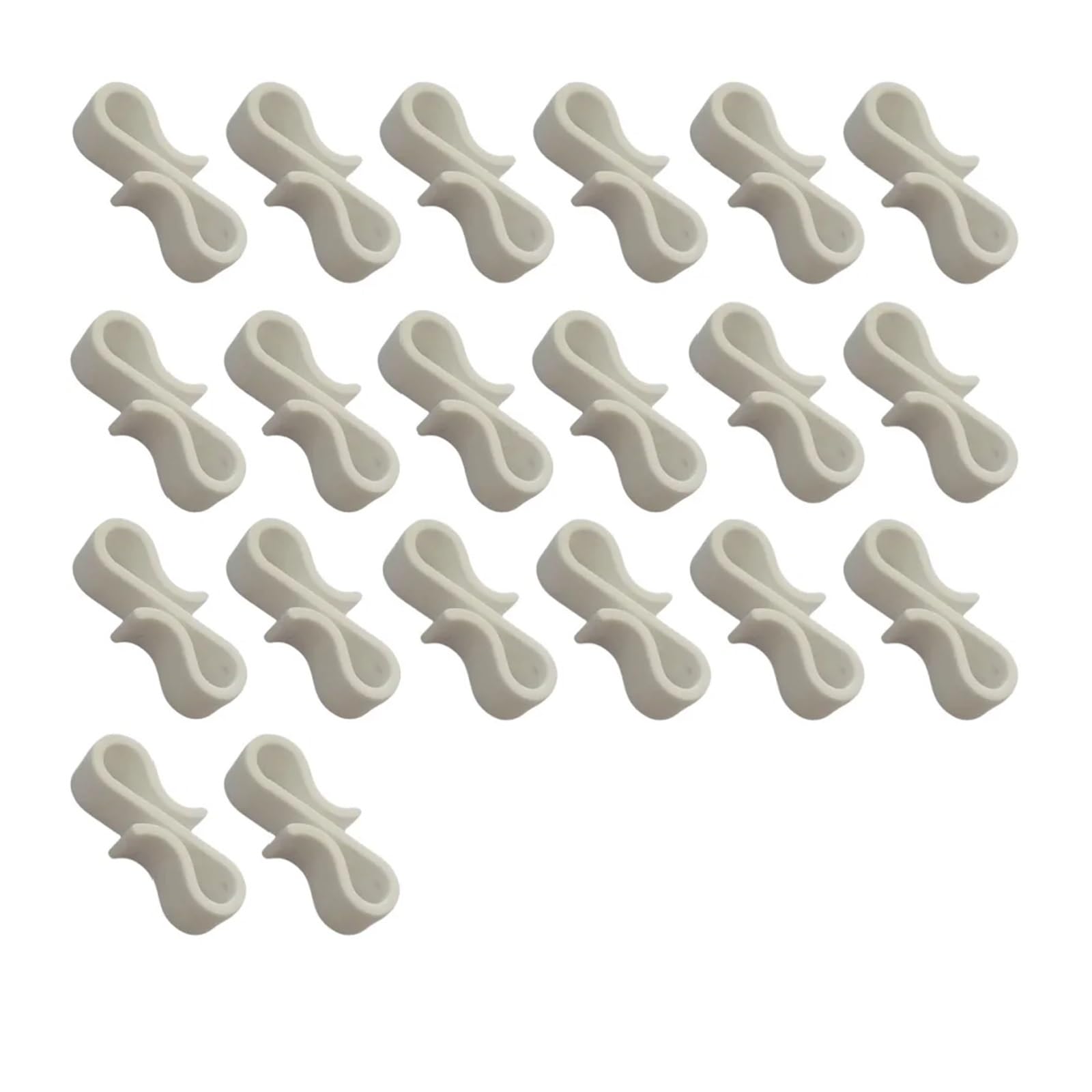 BAYNOPURIN Outdoor Light Hook 10-100PCS Plastic S-Shaped Hook Weatherproof Outdoor Camping DIY Decor Light Buckle for Hanging Decoration String Lights(20pcs-White)