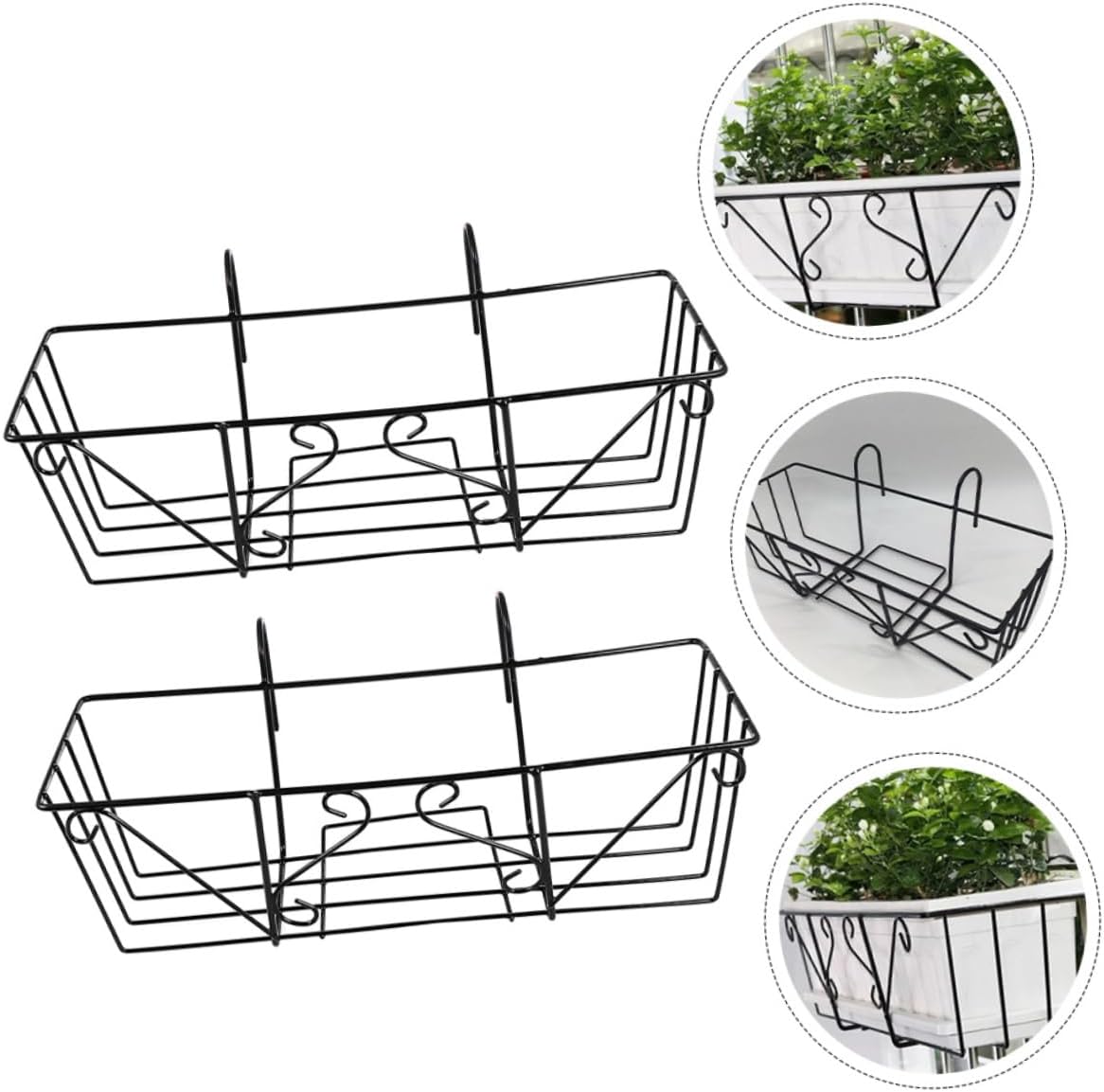 2Pcs Durable Flower Pot Rack Premium Balcony Hanging Plant Stand for Vertical Gardening Sturdy Display Holder for Flowers and Plants Long Design