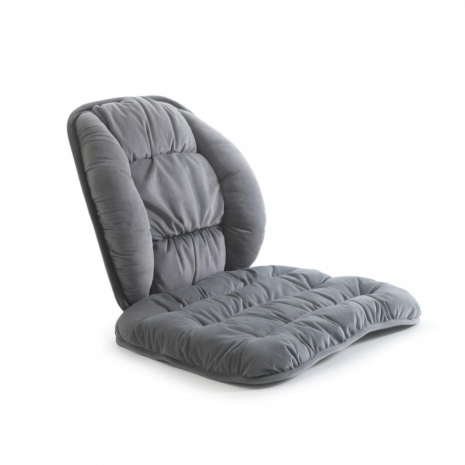 rockible Cojín Silla con Respaldo Cómodo Cojín con Respaldo Acolchado para Teletrabajadores, Estudiantes, Gris Espacial, Cojín 45x45cm + Soporte Lumbar