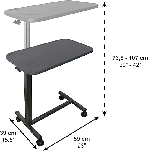 Miniatura 2 de PEPE Mobility - Mesa de cama con ruedas de altura ajustable (marco resistente), cama de hospital, discapacitados, sobre silla - Fabricado en Europa