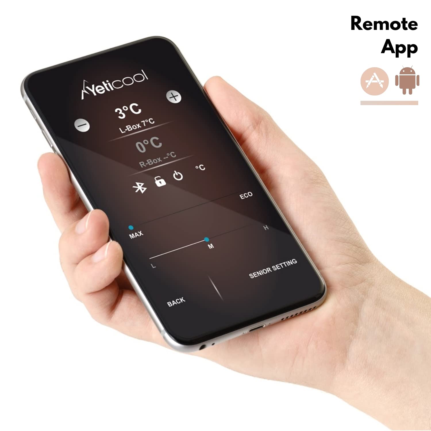 Yeticool TX50 Grey elektryczna lodówka kompresorowa, Dual-Zone, sterowanie aplikacją przez Bluetooth, 12/24 V i 230 V, do samochodu, ciężarówki, łodzi