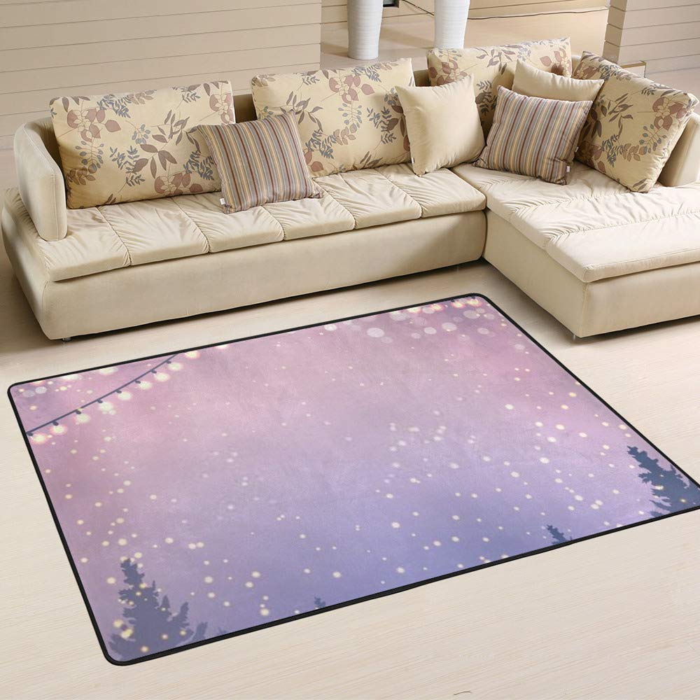Tapis de Noël rose Ruchen grand modèle pour réchauffer un sol froid de salon avec élégance