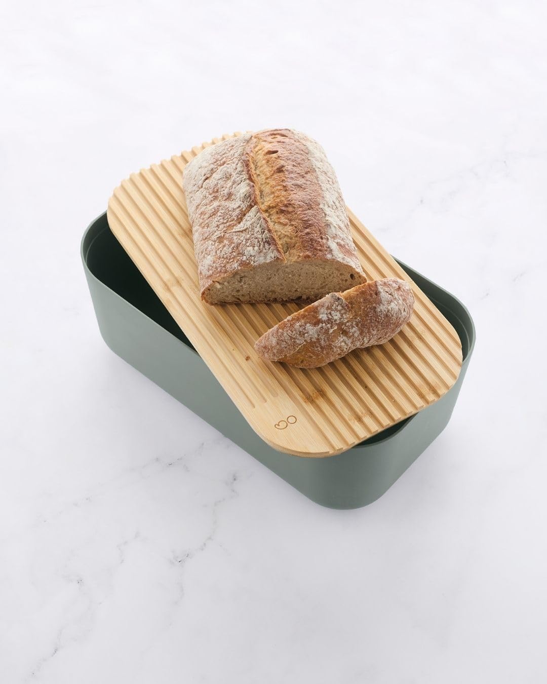 Point-Virgule Panera en rPET con tapa de bambú, color verde, 38 x 21 x 15 cm