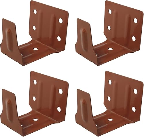 4 marcos de soporte de instalación de persianas, soportes de madera marrón para barandilla, soportes de soporte central, soportes de montaje para