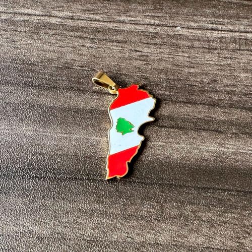 Fashion Stainless Steel Republic of Lebanon Map Pendant Necklace3