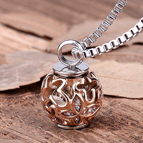By Hollow Heart Rose Bead Cremation Ashes Urn Necklace Engraved Always In My Heart Keepsake Memorial Pendant (Butterfly) #TOP2