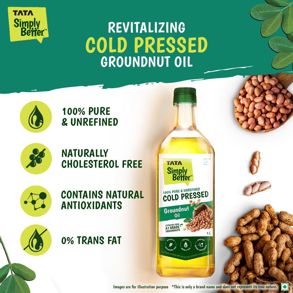 Diwali Sale Tata Simply Better Pure &Amp; Unrefined Cold Pressed Groundnut (Peanut) Oil,Kolhu/Kacchi Ghani/Mara Chekku/Ganuga,Naturally Cholesterol Free,1L,Groundnut Oil Rich Aroma &Amp; Flavour Of Real Groundnuts 2 Diwali Sale Tata Simply Better Pure &Amp; Unrefined Cold Pressed Groundnut (Peanut) Oil,Kolhu/Kacchi Ghani/Mara Chekku/Ganuga,Naturally Cholesterol Free,1L,Groundnut Oil Rich Aroma &Amp; Flavour Of Real Groundnuts