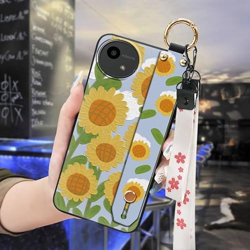 Phone Case Compatible with Sharp Aquos wish5/SH-52F, Dirt-resistant Waterproof Soft case Silicone Flower Phone Holder Protective
