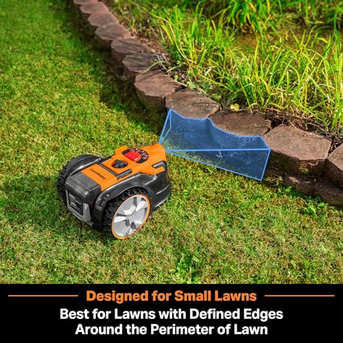 Image of LawnMaster OcuMow VBRM601YCM MAX Perimeter Wire Free Robot Lawn Mower Cuts Small Lawns 2000-3500 Square Feet with Optical Navigation, Obstacle Avoidance, Low Noise and No Go Function