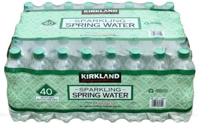 Kirkland Signature Sparking Spring Water Screw Cap Lid Bottles Pack of 40x500ml