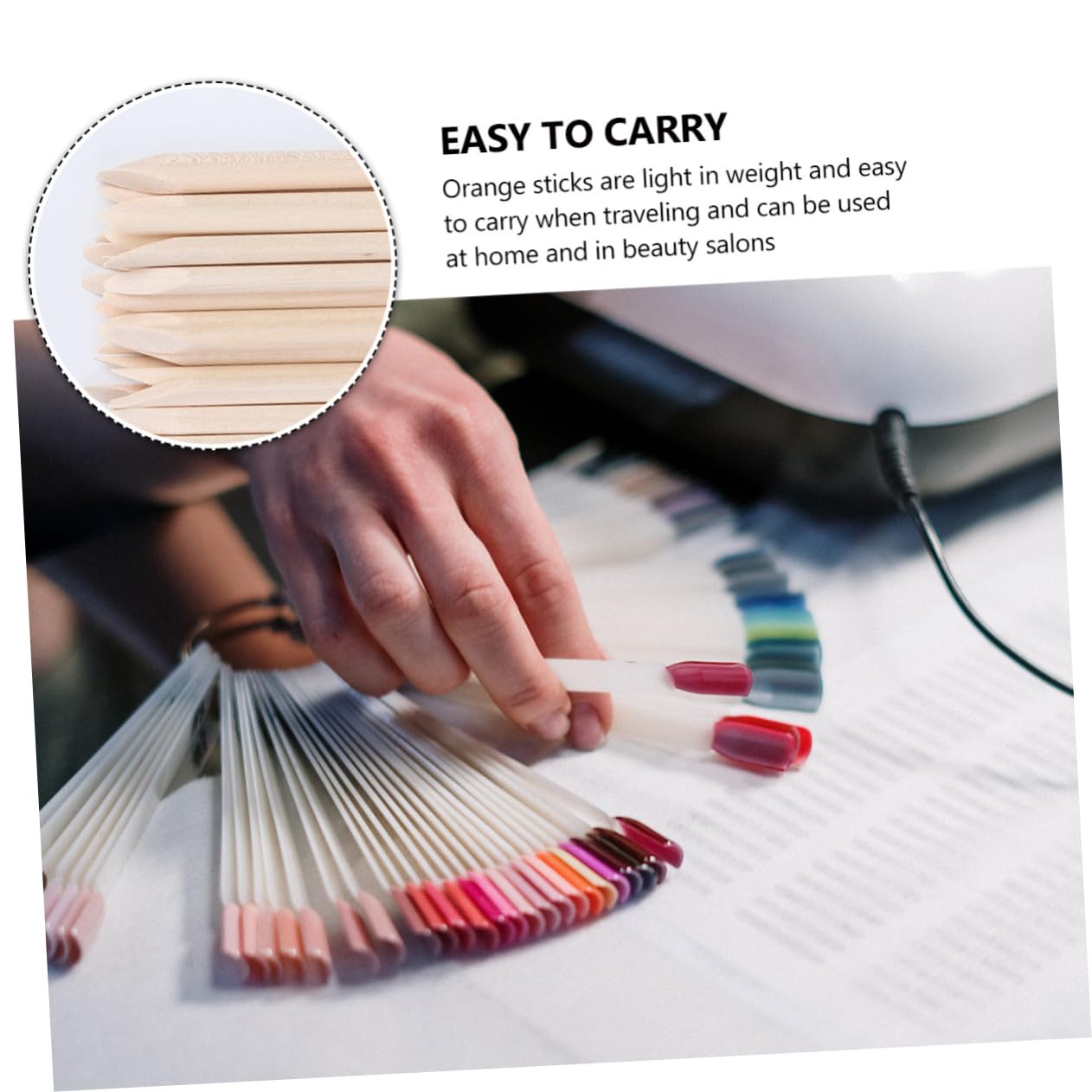 FOMIYES 50pcs Manicure Sticker Cuticle Pusher Dead Skin Pusher Cleaning Stick Nail Art Tools