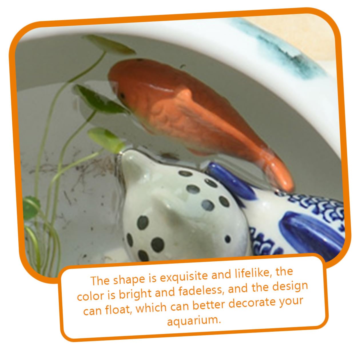 2 piezas de decoración del hogar, cerámica, decoración de peceras, decoraciones de acuario, decoración de peces de simulación, peces flotantes de acuario, peces flotantes, estatuas de peces pequeños,