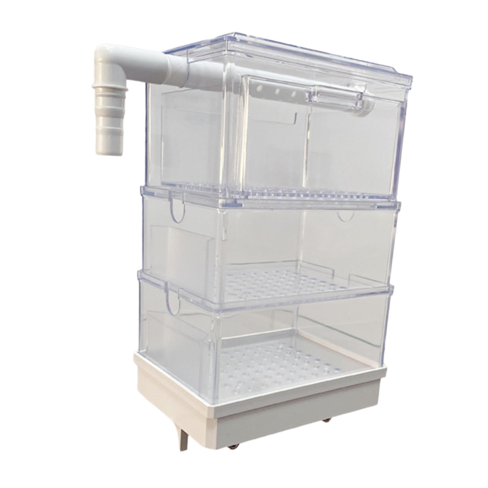 Aquarium Hang On Filterbox Überlaufrohrfilter für kleine Fischtanks Schildkröte Tank mit Schublade Tropfschale Leise Filtrationsbox Dreilagig