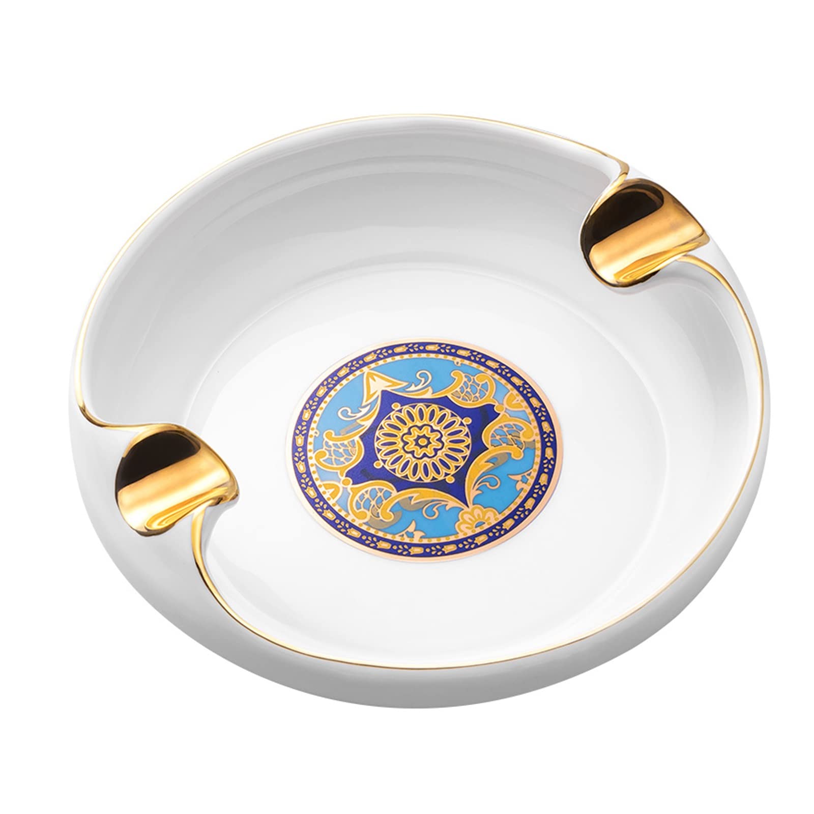 ROHCGHC ashtray, Cigar Light Luxury Round Ceramic Ash Holder for Smokers, Cigarette Desktop Smoking Tray