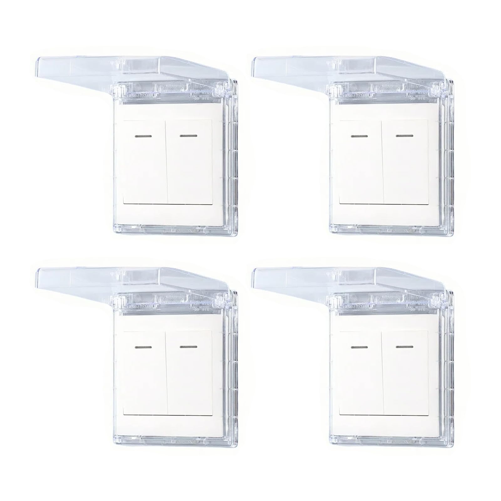 APGLSXY 4pc Thin Waterproof Switcher Cover Slimly Design for Kitchen Bathroom High Humidity Area Durability Power Socket Covers Proof Switcher Box Cover Protection Moistureproof
