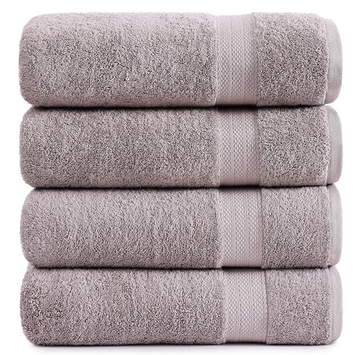 LANE LINEN Bath Sheets Quick Dry 100% Cotton 4 Pack Oversized - Platinum by LANE LINEN - Used condition - US$30.96