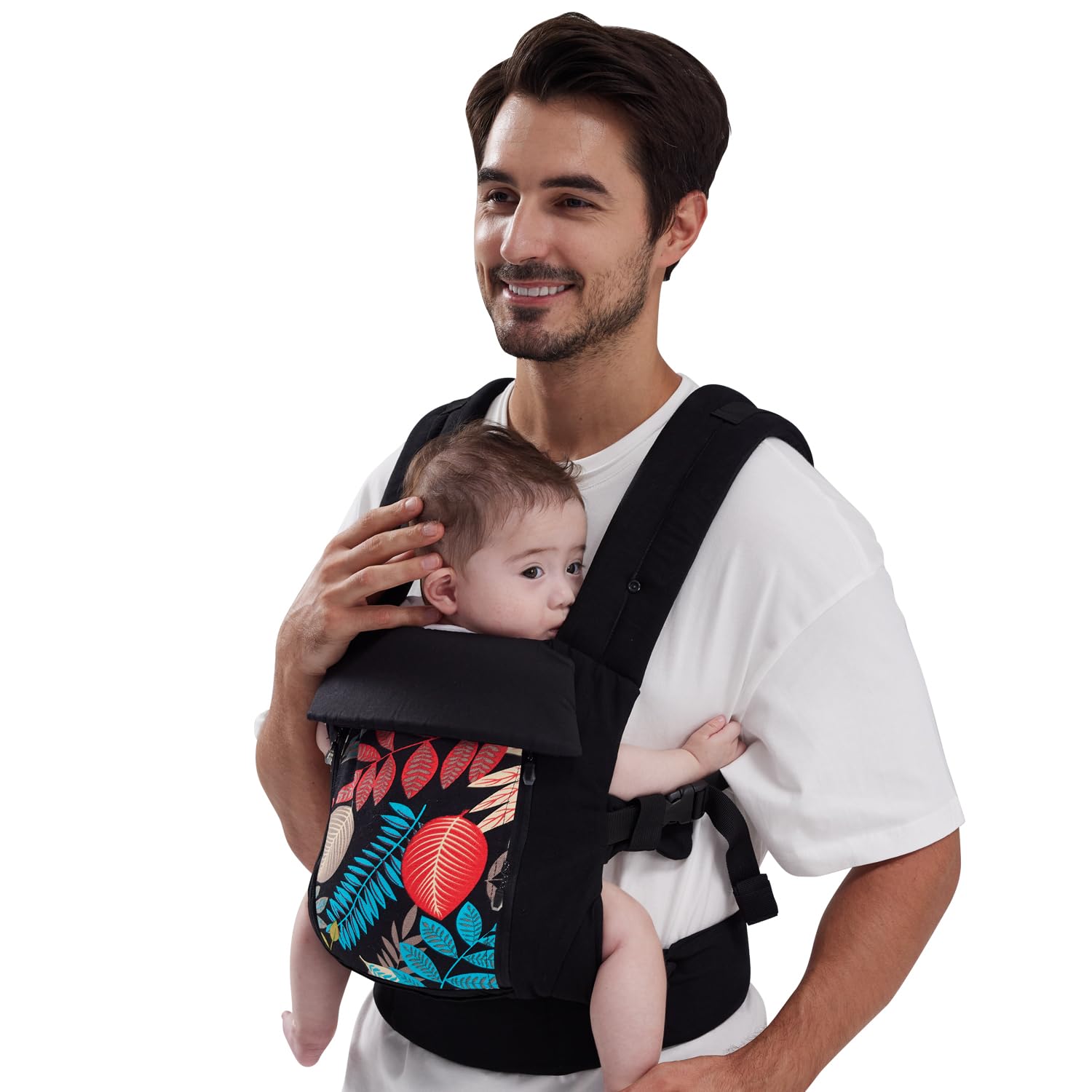 Ergonomic baby carrier with foldable neck support
