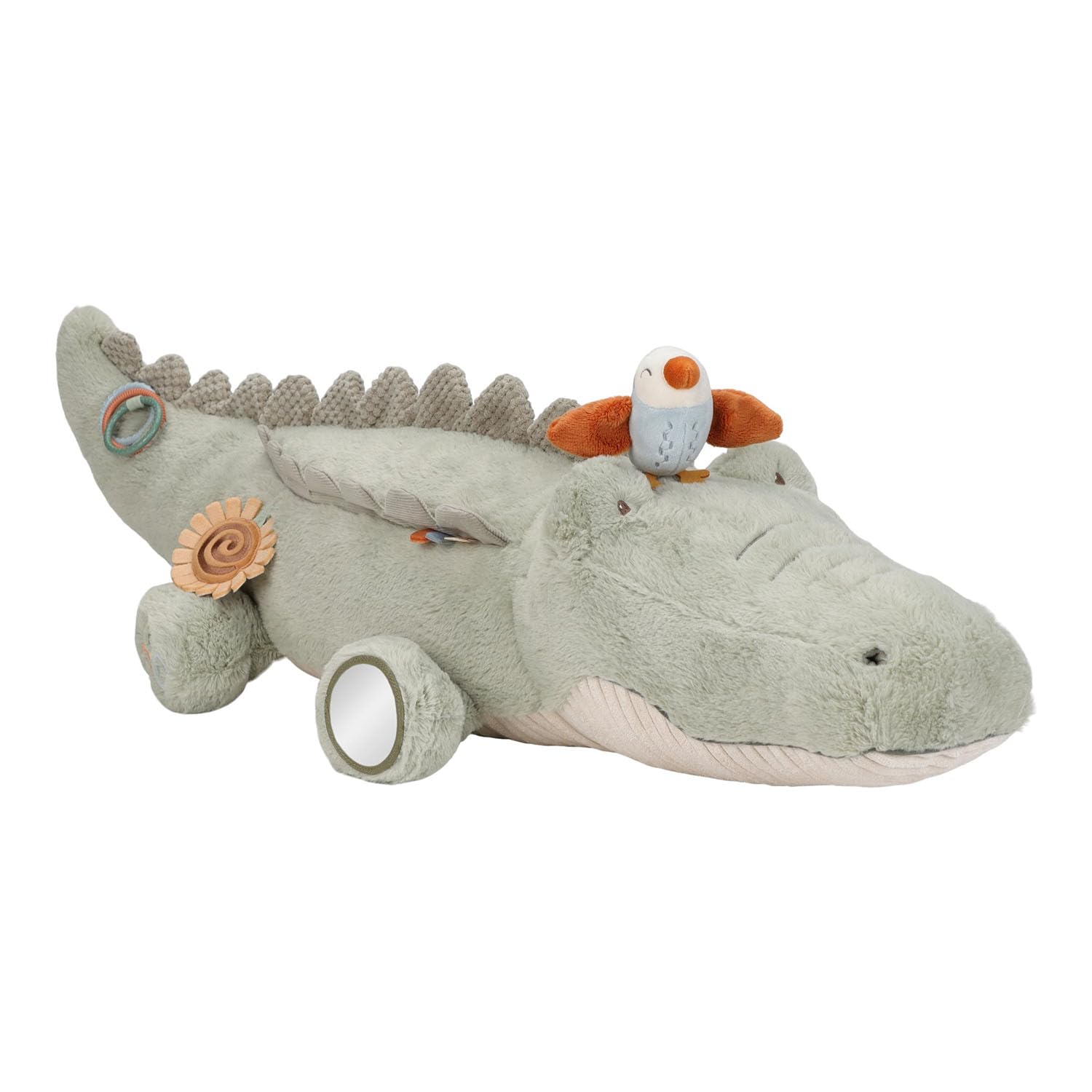 Little Dutch Activity Plüschtier XL - Motorikspielzeug - Babyspielzeug - Krokodil - für Babys ab der Geburt - Unisex - Safari Friends - grün (90 cm)