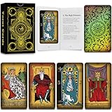 [78 Tarotkarten] – 78 klassische Tarotkartendesigns. Außergewöhnliches historisches Retro-Design. Jede Karte ist aus hochwertigen Materialien gefertigt. Sehr exquisit und luxuriös, was den unendlichen Wert klassischer Tarotkarten nachbildet.