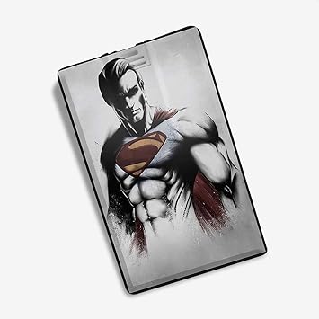 100yellow 16Gb Credit Card Shape USB Flash Drive, Superman Print Pen Drive Memory Stick Pendrive