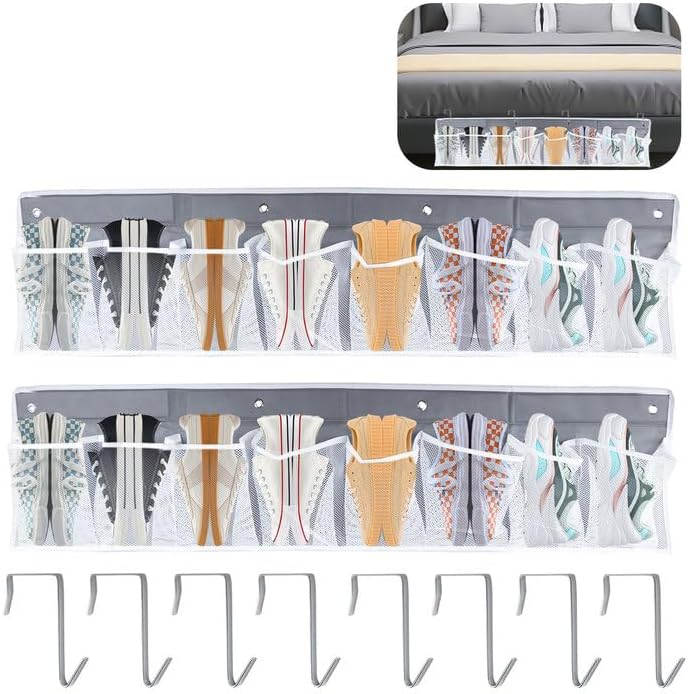 2Pack RV Shoe Storage, 16 Extra Large RV Shoe Pockets with 8 Hooks