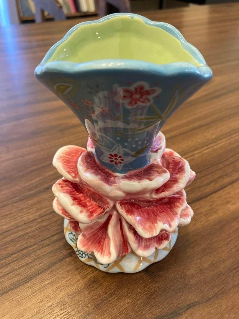 薄端 銅製花器◉唐金製◉山水 花入 三足 銅器 生花 華道 池坊 薄端