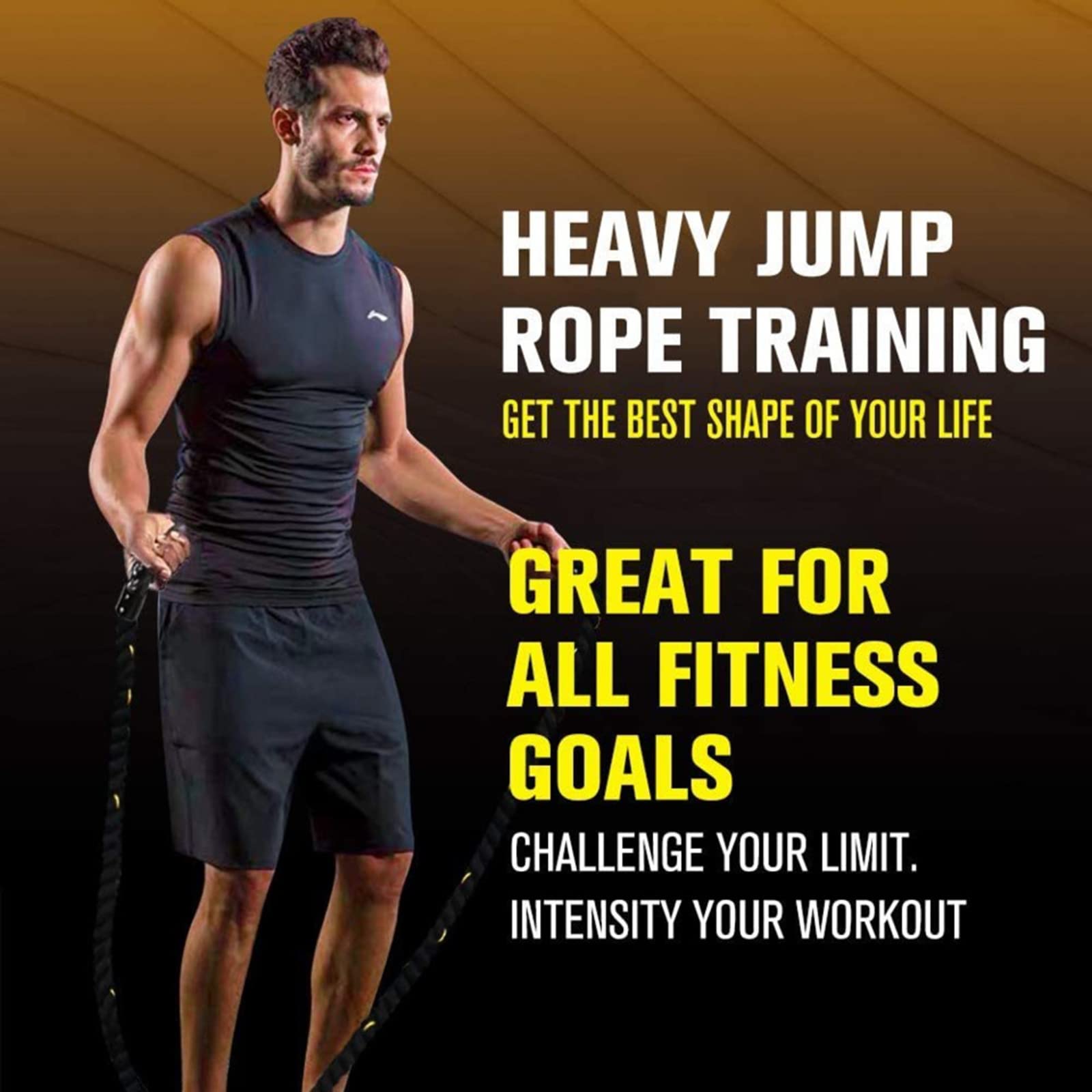TIM-LI Cuerda para Saltar Duradera/Cuerdas para Saltar De Batalla Ponderadas, Entrenamientos De Cuerpo Entero para Equipos De Fitness para Piernas Traseras Y Glúteos - Entrenamiento De Fuerza
