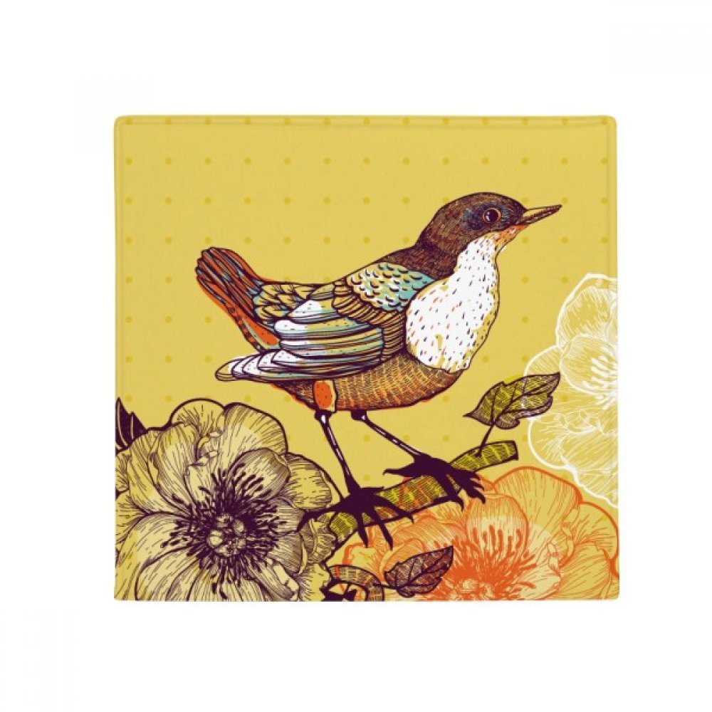 Tapis de sol fleurs oiseau cadeau idéal décoration maison entrée 50x50cm