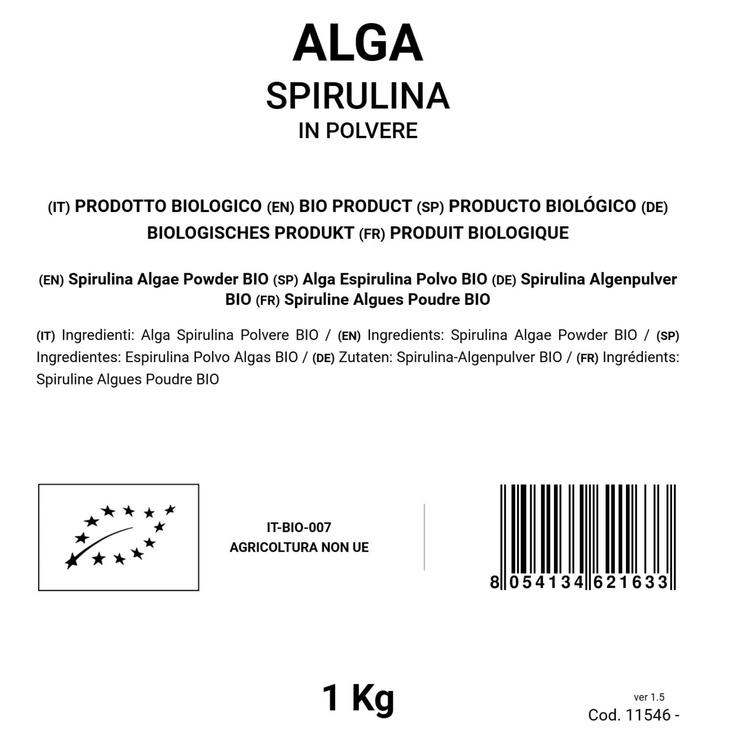 Alga Espirulina en Polvo 1 kg BIO
