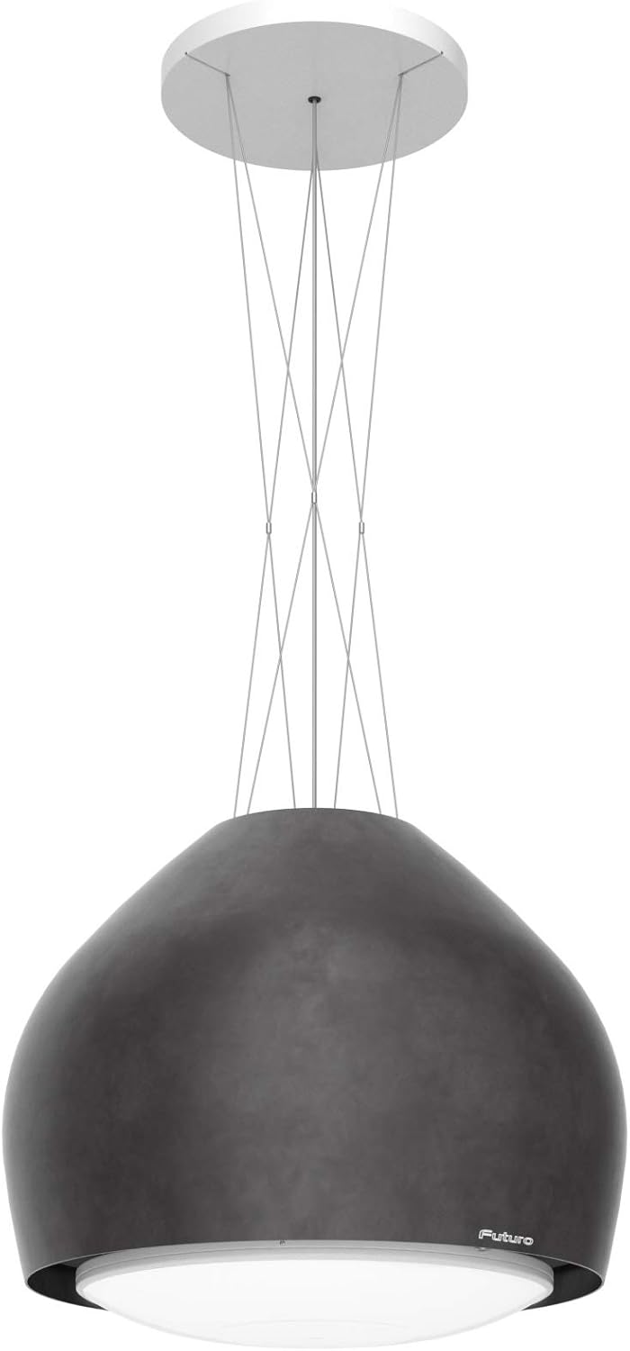 Futuro Futuro Island Mount DUCTLESS ONLY Range Hood 21" 940-CFM | Dome Iron | Iron Steel Vent Hood | Modern Italian Exhaust Hood | LED, Ultra-Quiet with Blower