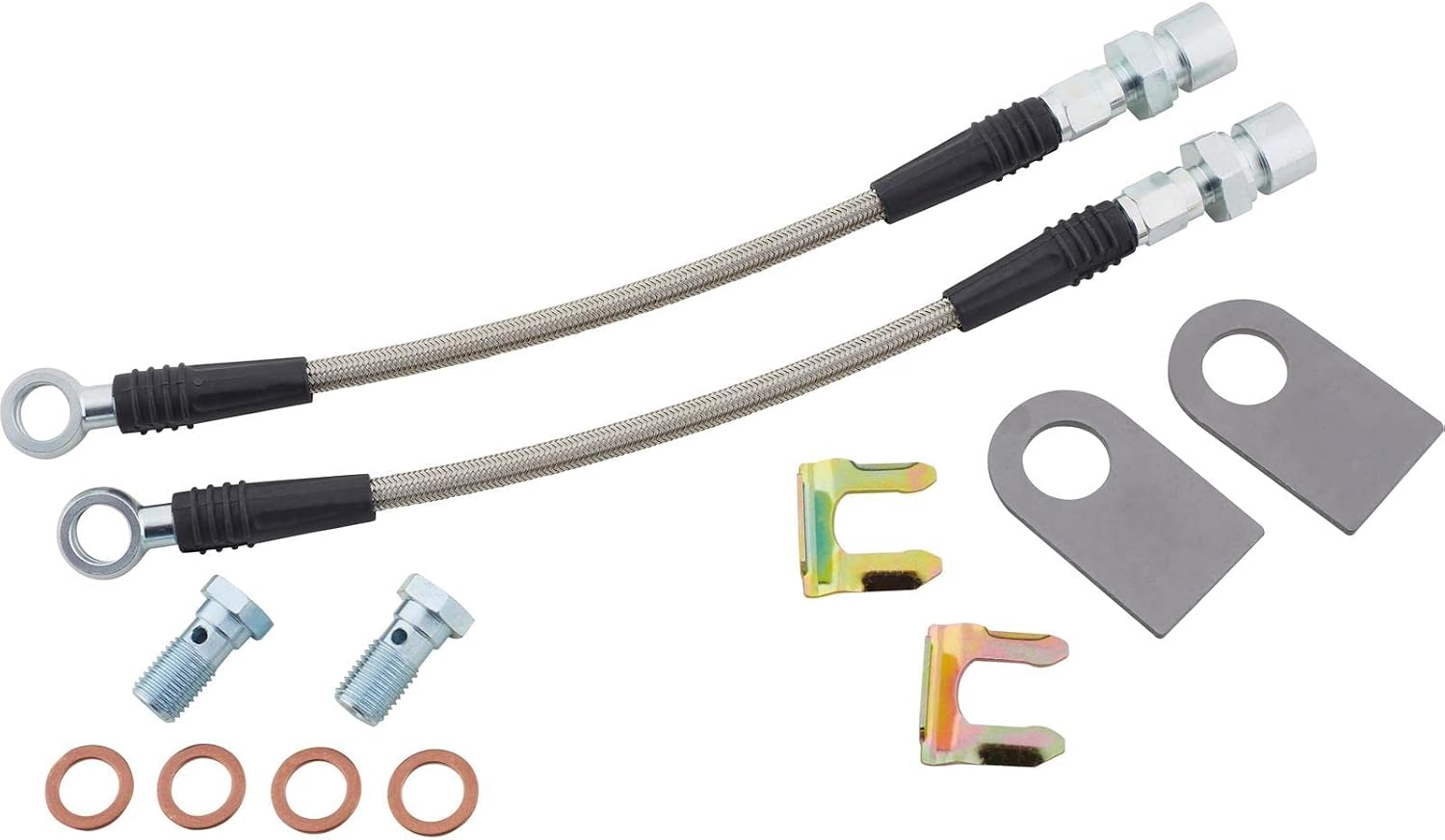 Brake Line Kit, For GM Ford 7/16-20, Braided Stainless, Rear Disc