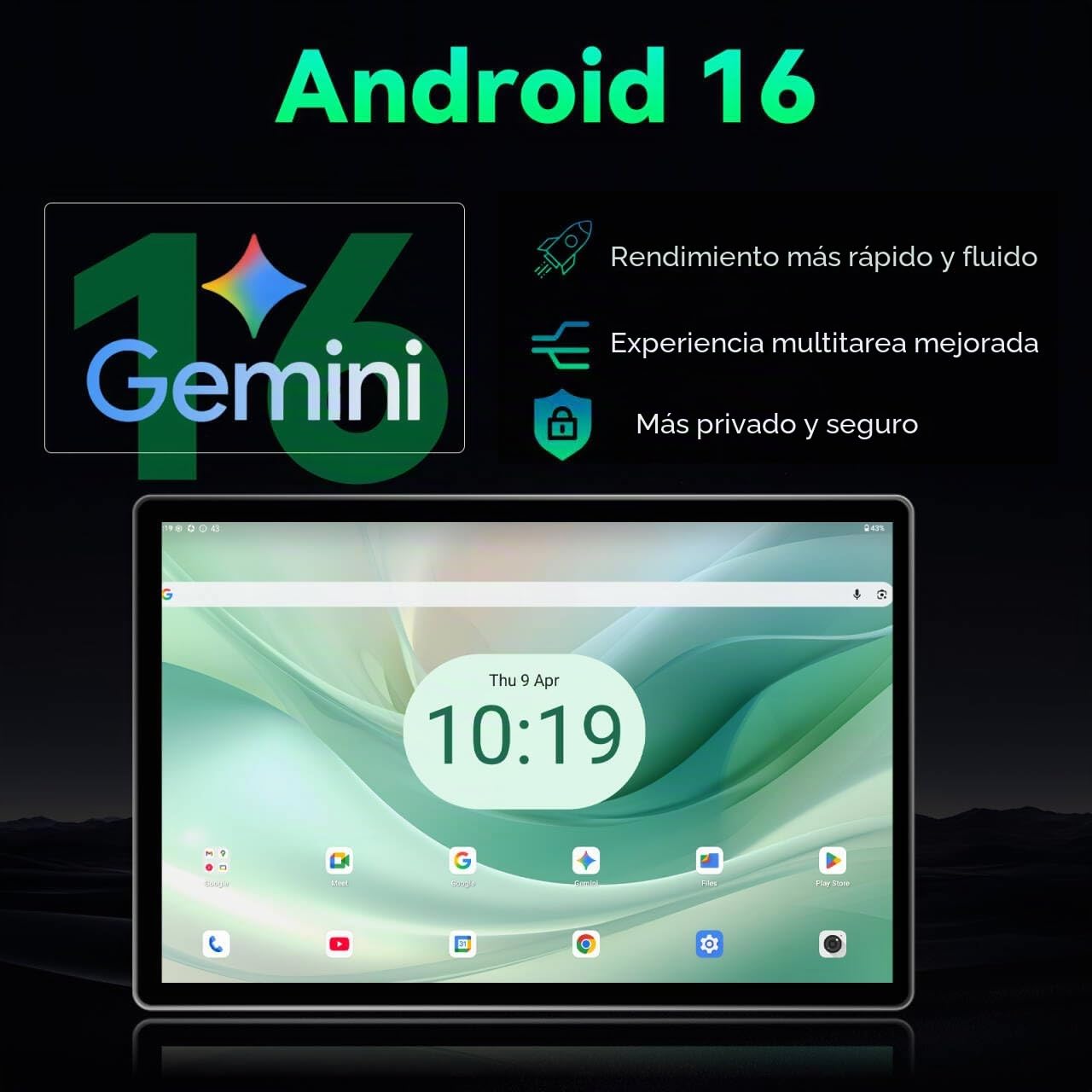 Crelander Tablet Android 16 de 10,1 Pulgadas, Tableta Android de 12 GB+128 GB, batería de 5000 mAh, Pantalla táctil de 1280 x 800, Bluetooth/WiFi, Paquete con Funda, Teclado, ratón y lápiz Capacitivo