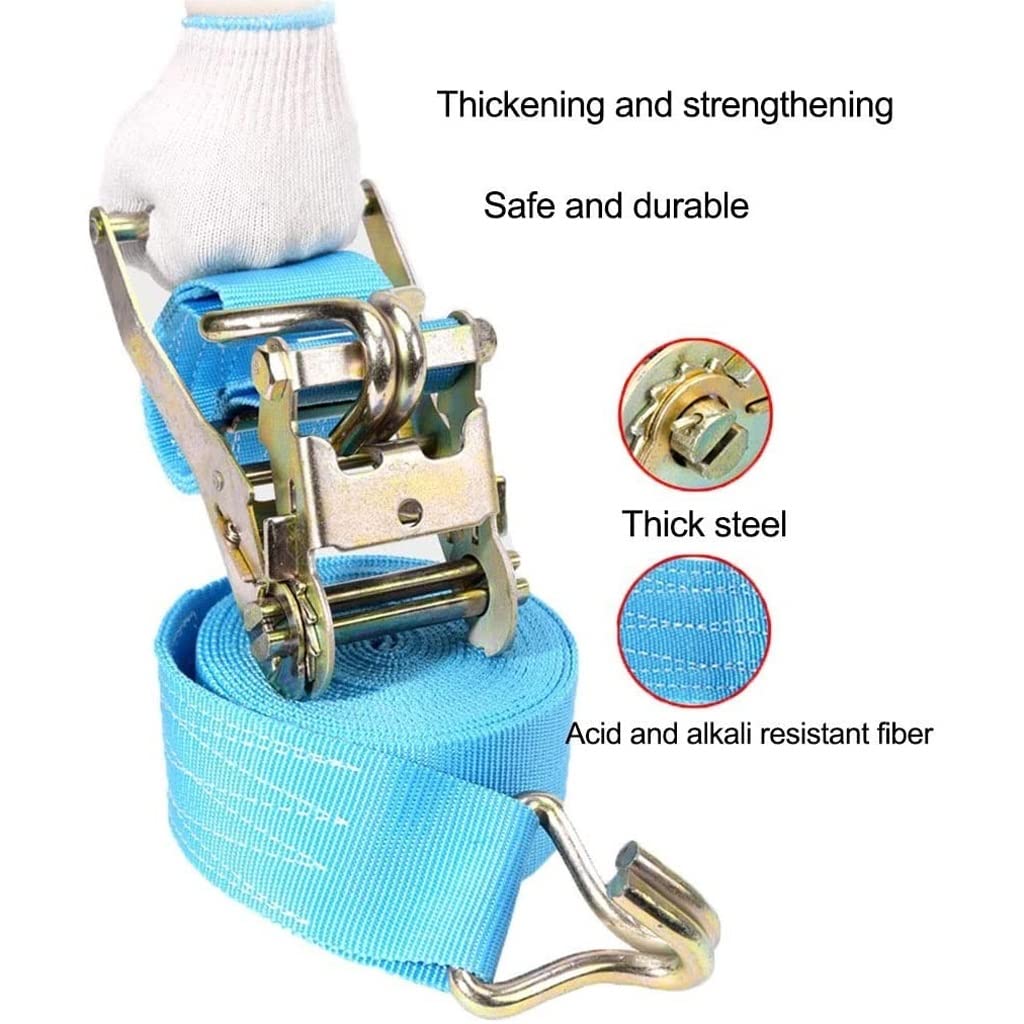 Cinghia Di Carico Da 3 Tonnellate | Lunghezza 1m, Blu | Poliestere Con Occhielli Rinforzati - Foto 10