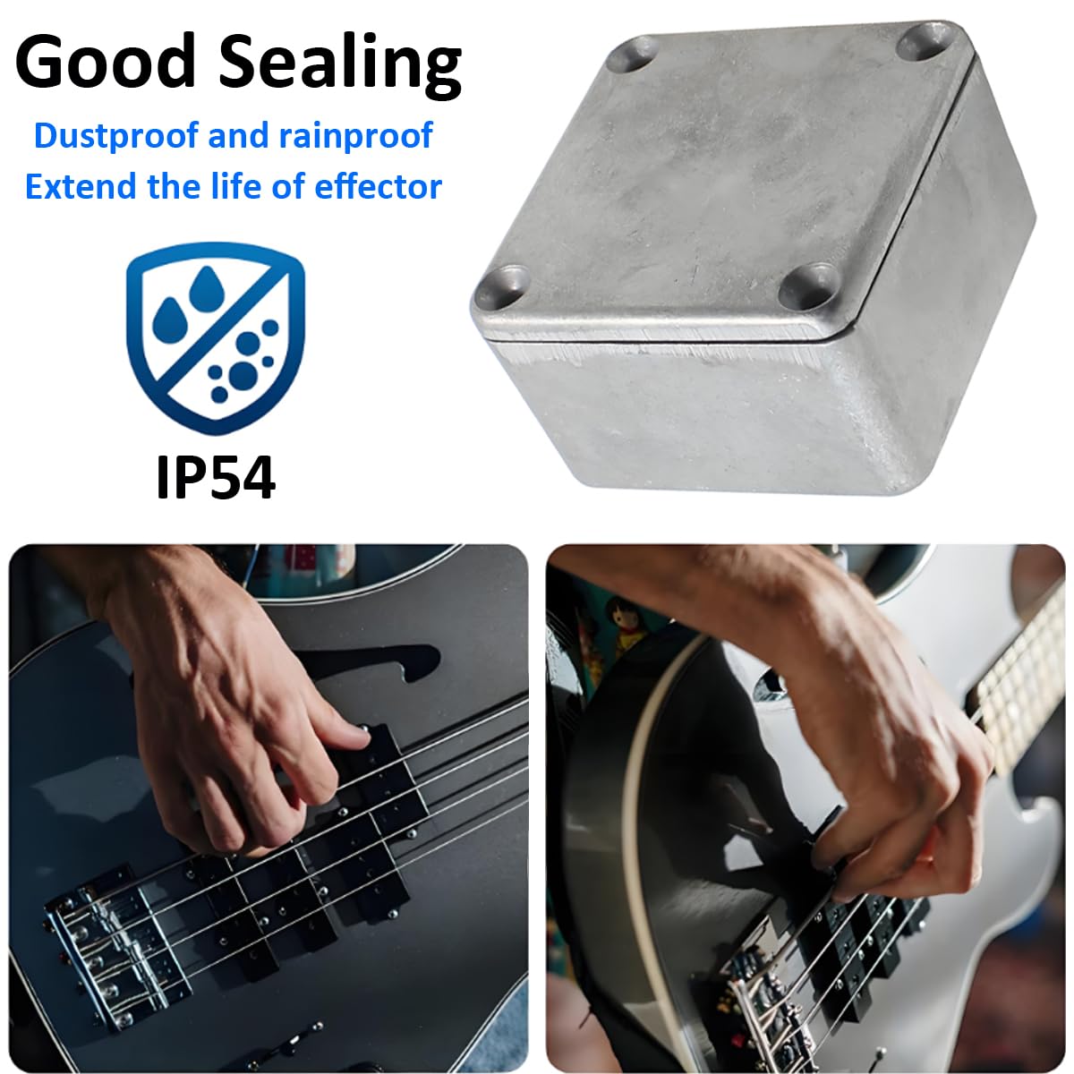 2 sztuki 1590 lb etui na gitarowy metalowe pudełko stomp aluminiowe projekty elektroniczny obudowa, obudowa, efekty, obudowa 50,5 mm x 50,5 mm x 31 mm