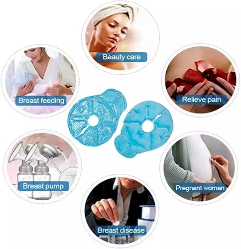 Miniatura 19 de Paquetes de hielo reutilizables para mamas, paquete de terapia mamaria, esenciales para la lactancia materna, para alivio de la lactancia,