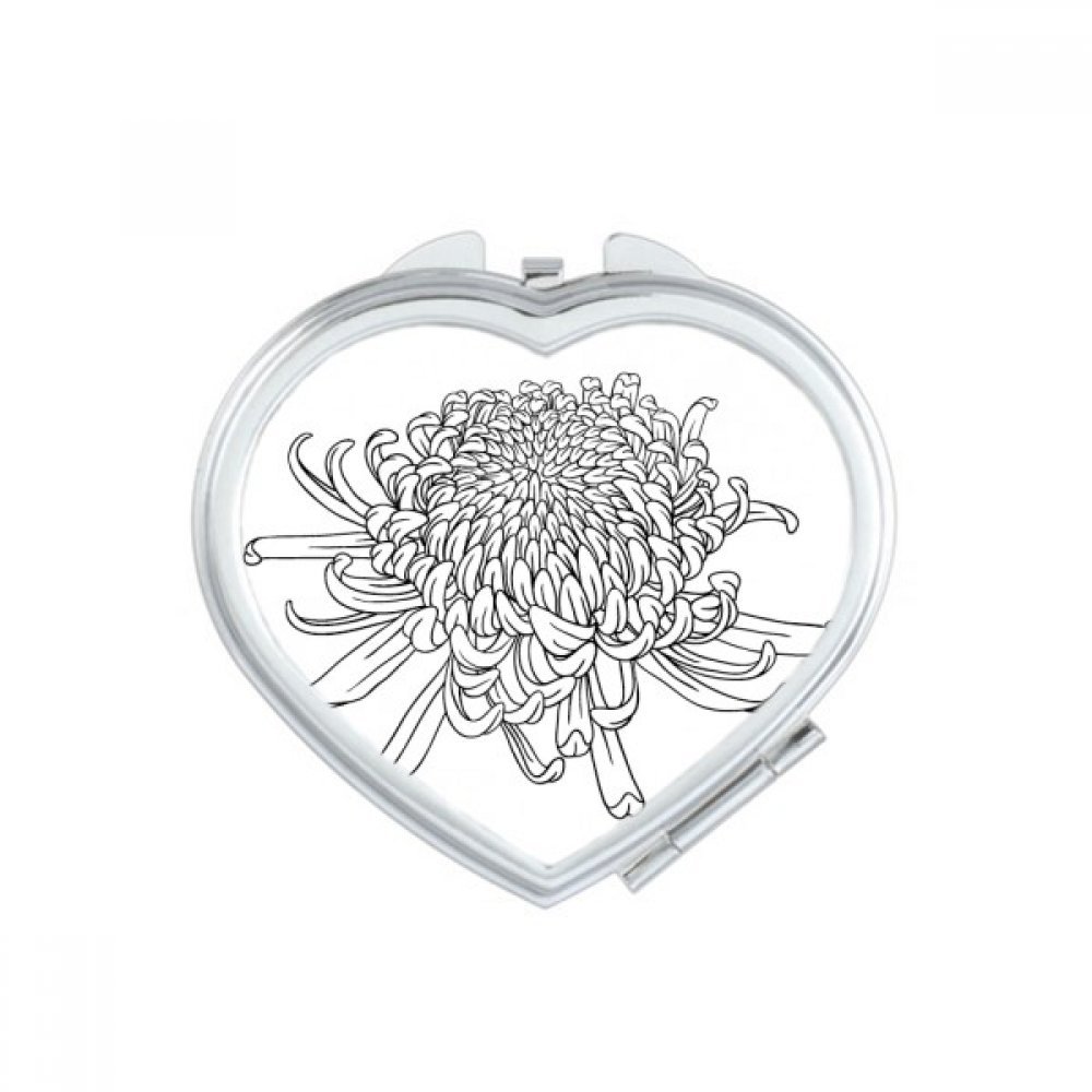 Miroir compact mignon motif fleur plante cadeau original fait main
