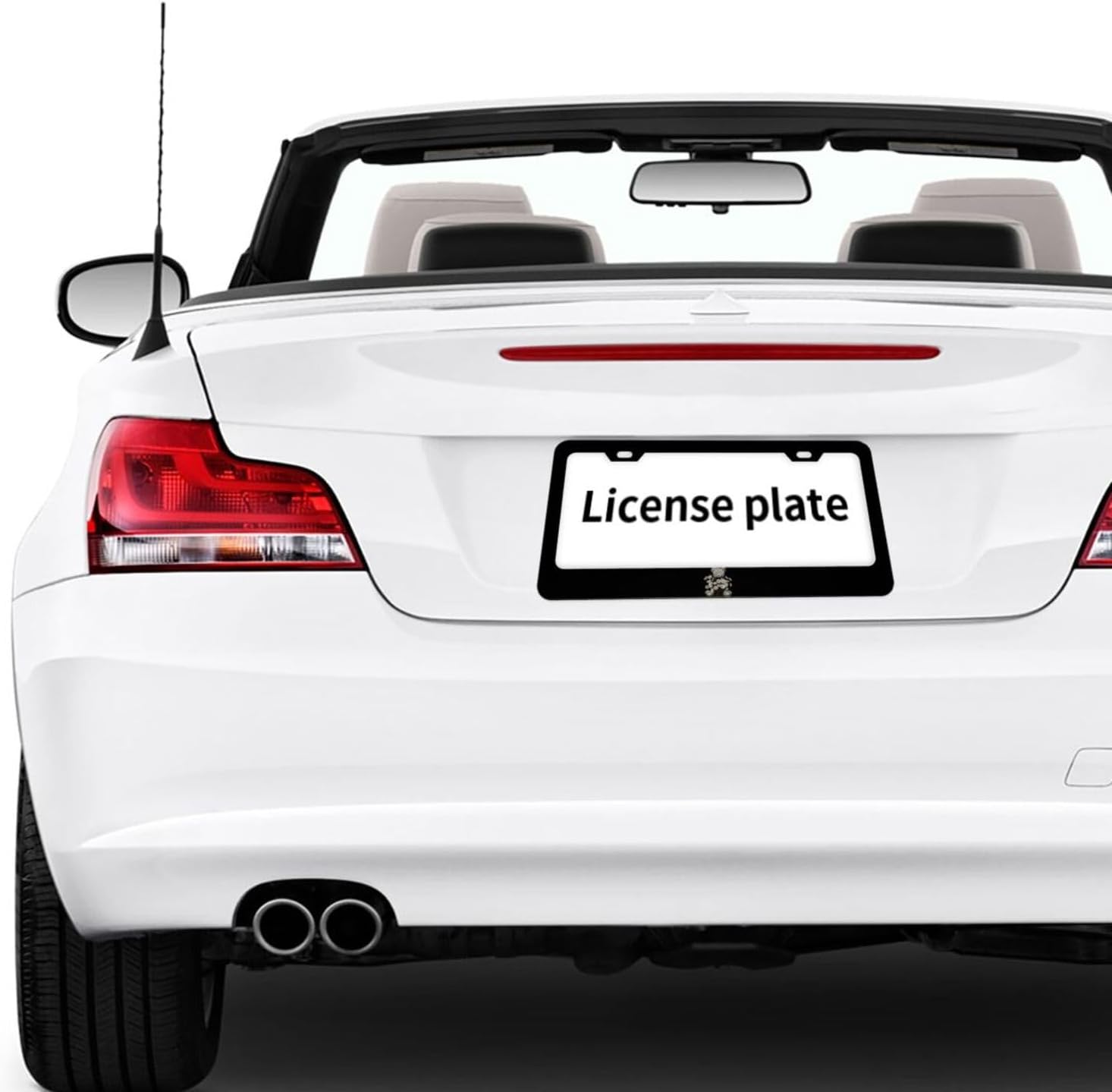 Daisy Flower Bouquet Bear Matte Aluminum License Plate Frame with Black Screw Caps，2pcs 2 Holes Black Licenses Plates Frames,Car Licenses Plate Covers Holders for Us Vehicles/Women/Men