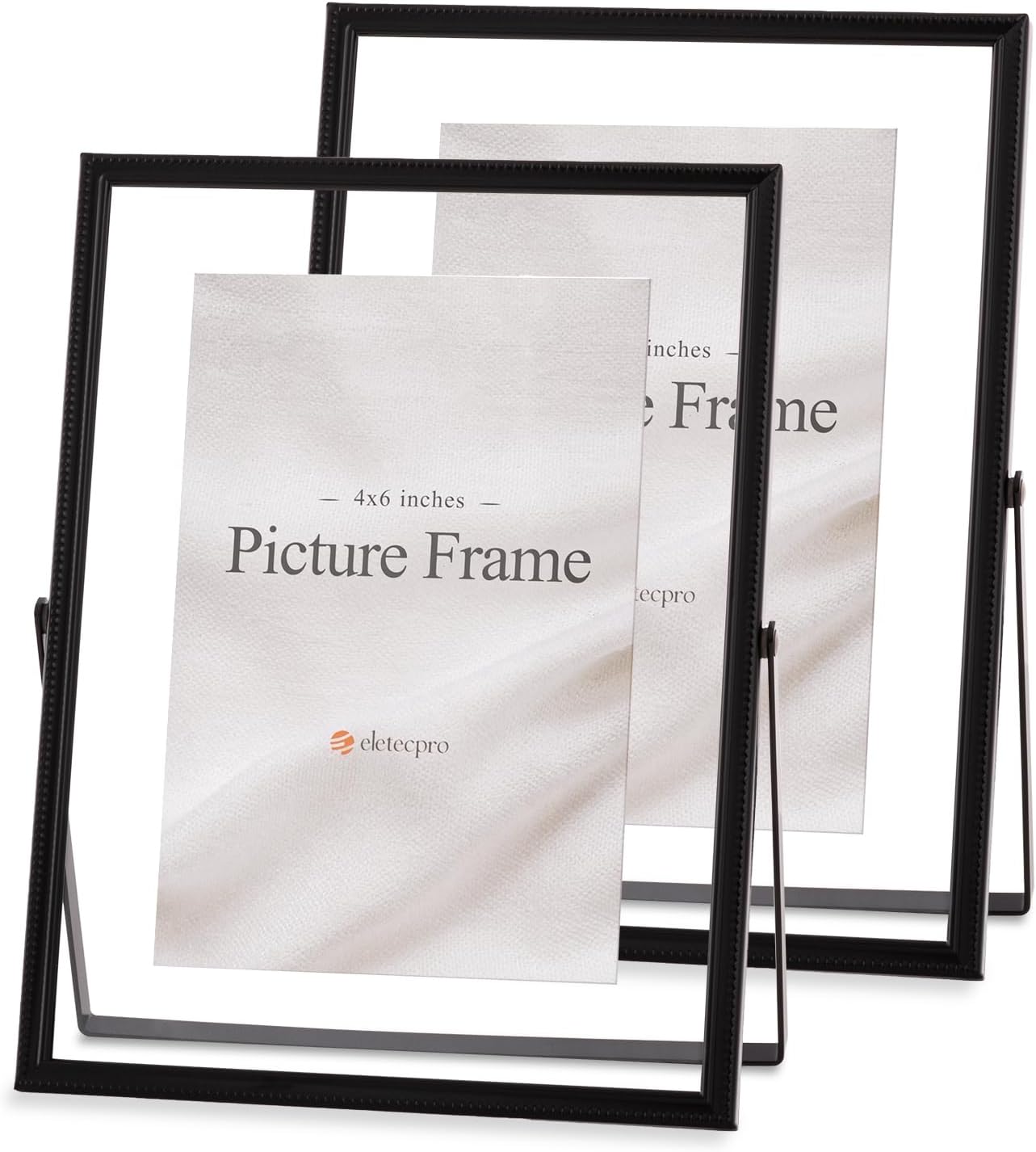 eletecpro 6x8 Black Floating Picture Frame Set of 2 with