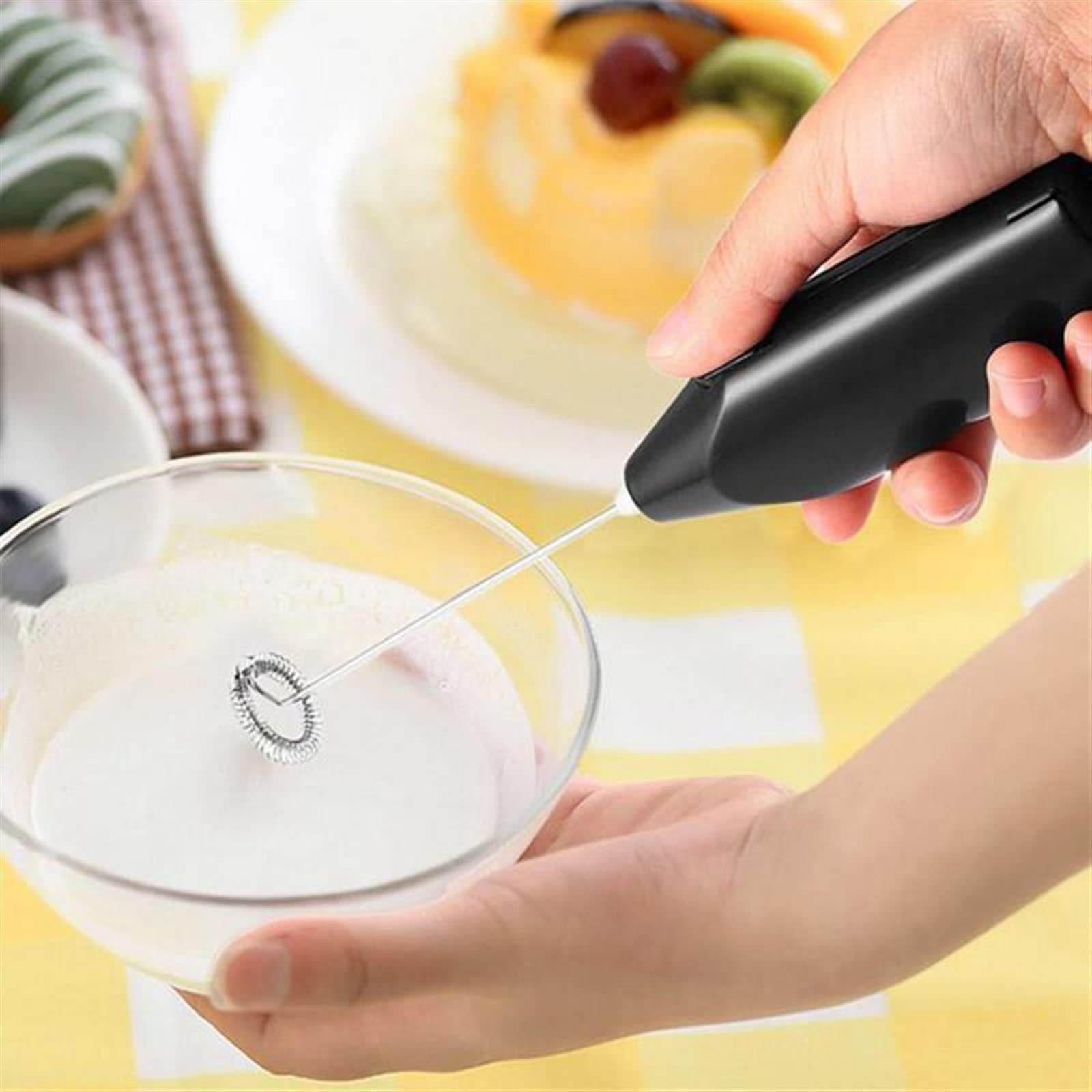 Frusta da cucina elettrica frusta a mano miscelatore caffè latte uovo frullatore in acciaio inox montalatte uovo elettrico mini manico agitatore gadget da cucina
