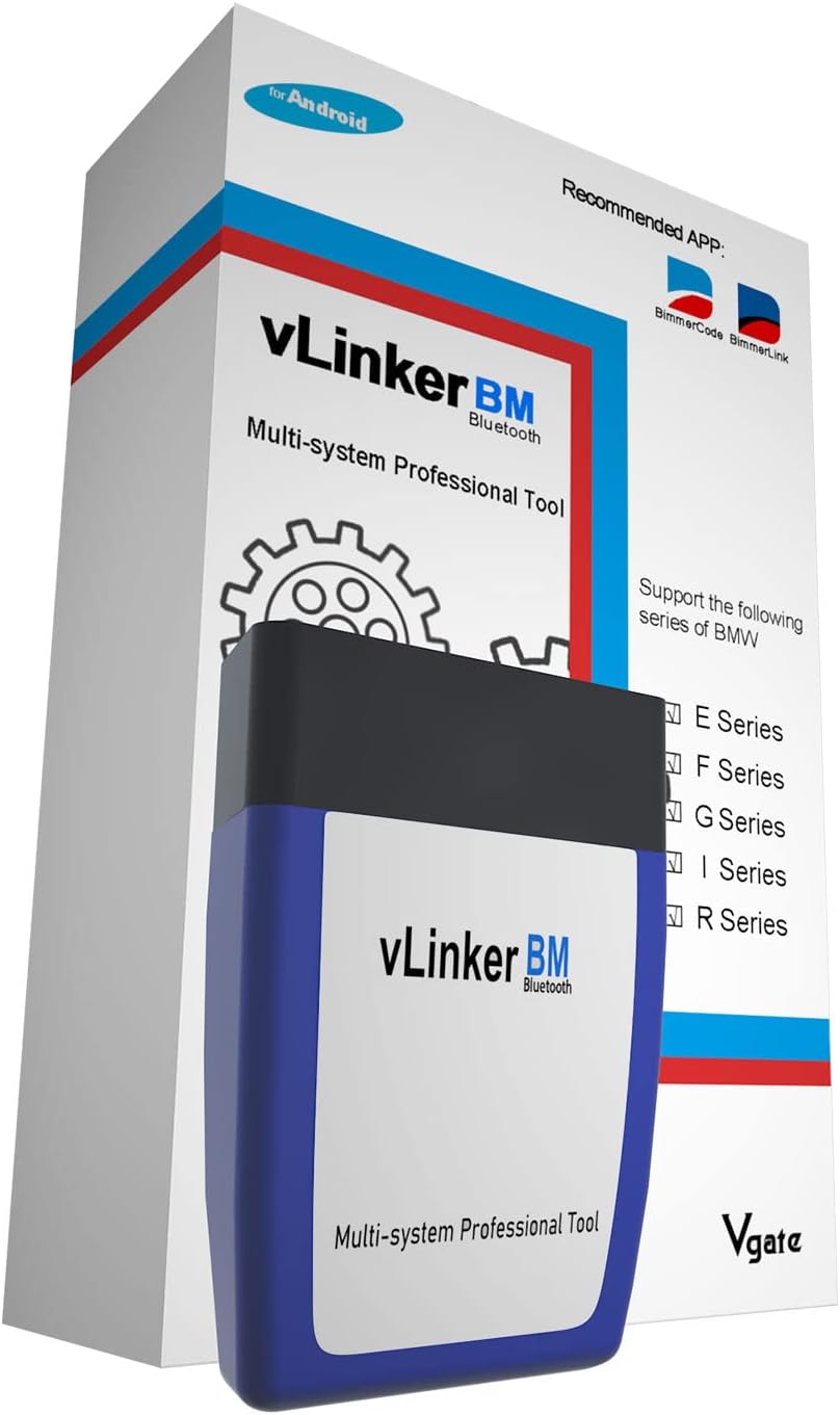 OBD2 Bluetooth Scanner vLinker BM Bimmercode Diagnostic Tool for BMW/Mini, Work with Android and Windows only