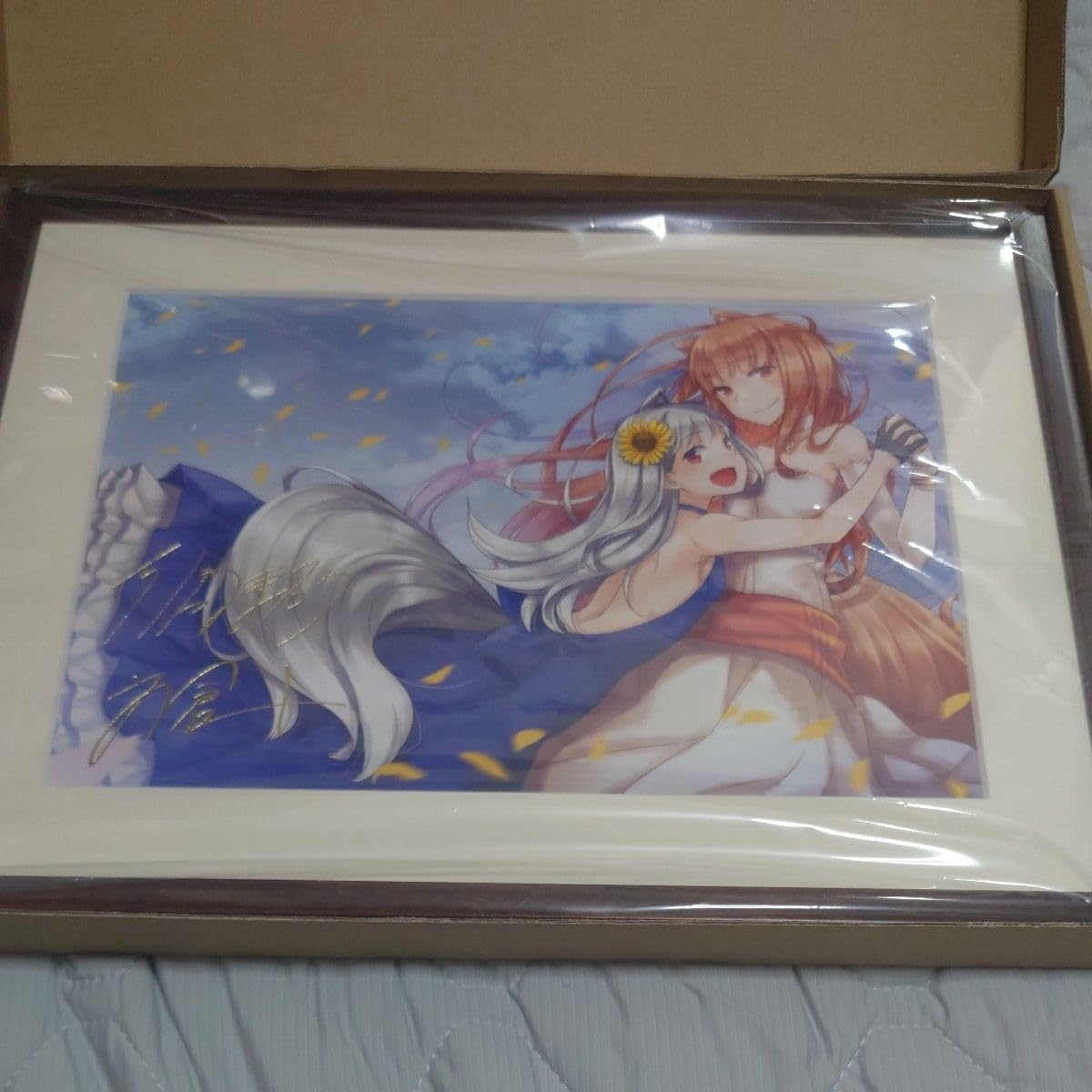 『狼と香辛料』＆『狼と羊皮紙』 著者＆イラストレーター箔押しサイン入り 複製原画 Amazon.co.jp: 『新説 狼と香辛料 狼と羊皮紙』支倉凍砂 ＆文倉